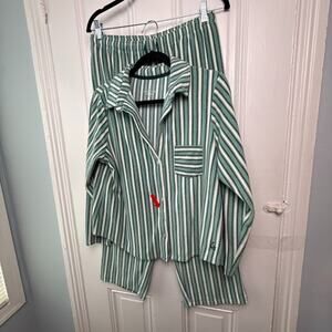 QVC Cuddl Duds Fleecewear with Stretch Not Set Womens Medium Petite Green *Flaw